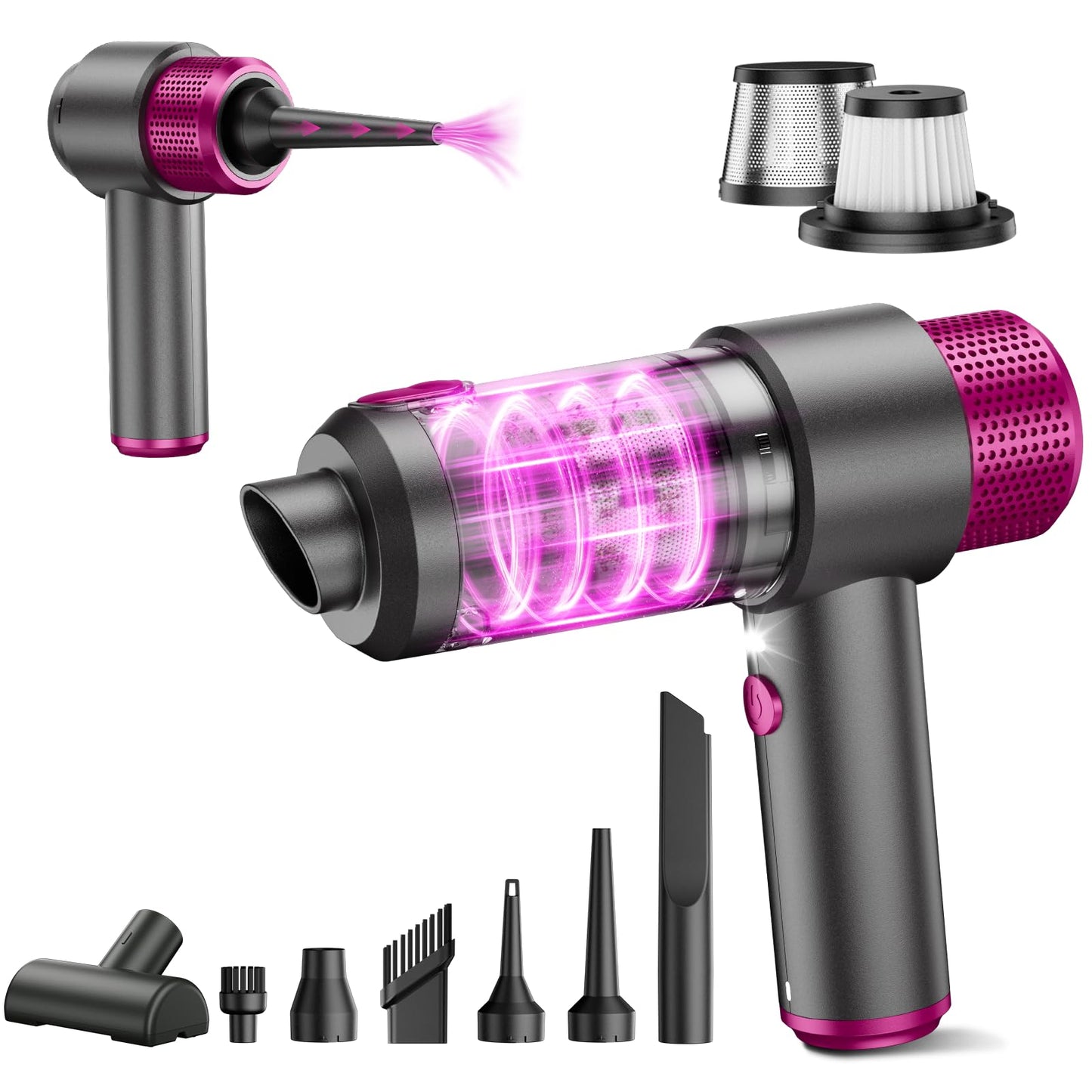 Handheld Car Vacuum & Air Duster for Interior Cleaning
