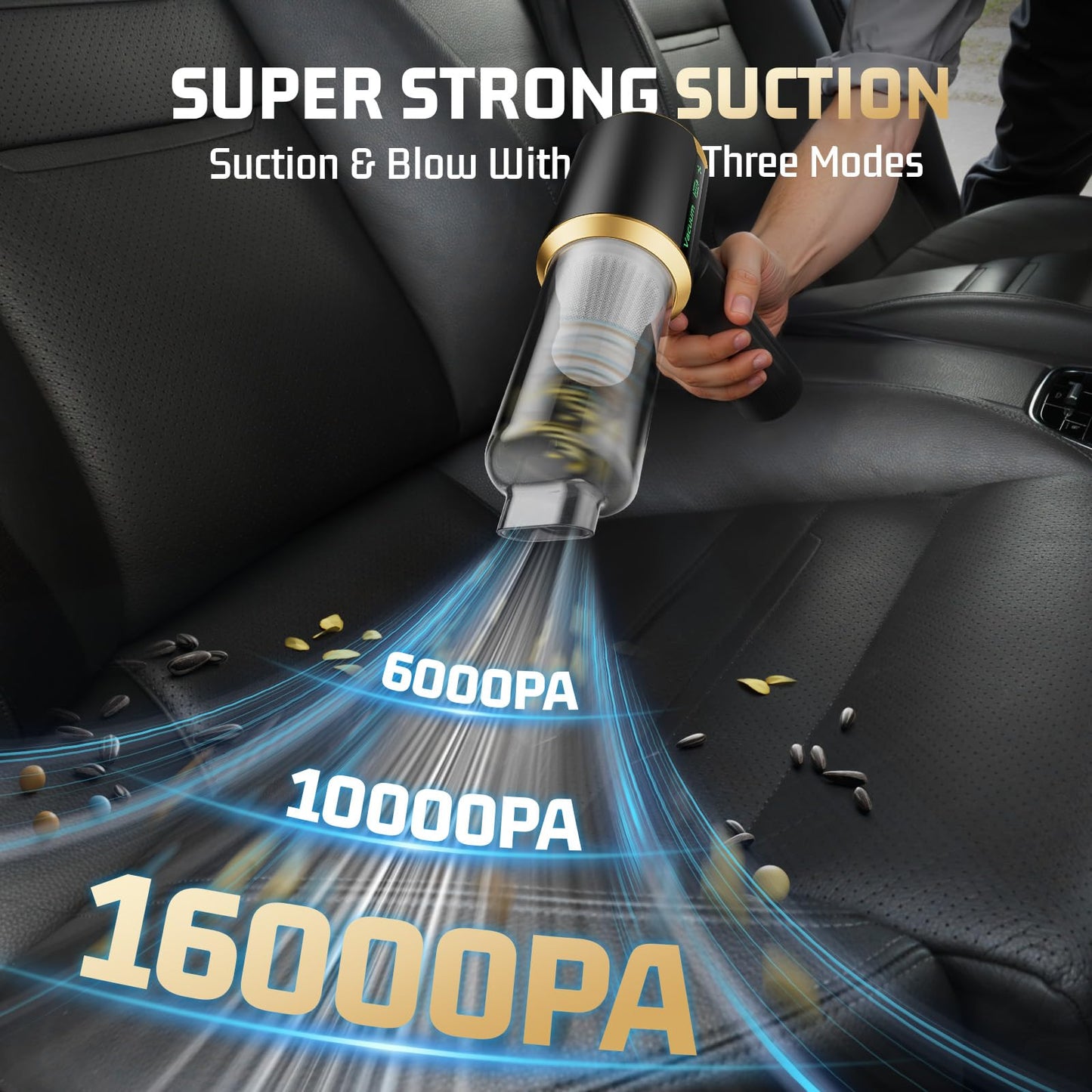 7-in-1 Cordless Car Vacuum with Powerful 16000Pa Suction