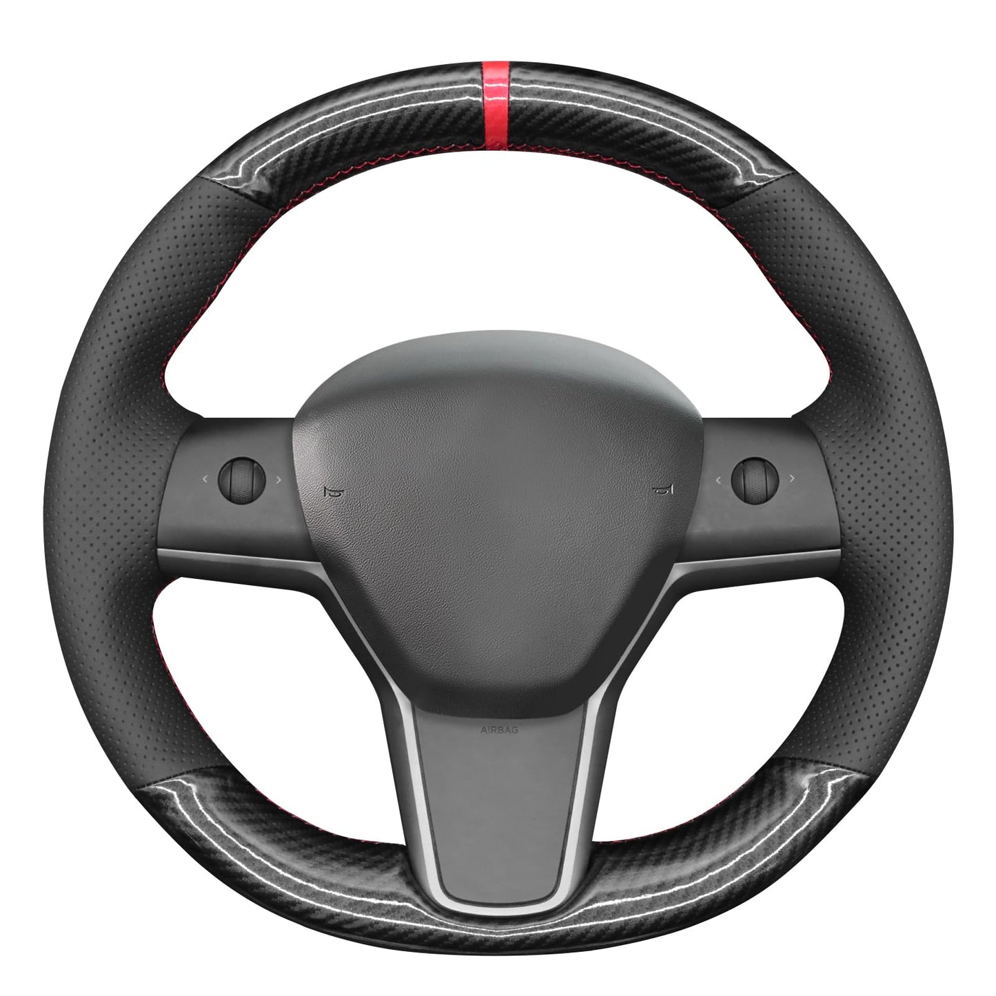 Hand-Stitched Suede Steering Wheel Cover Wrap