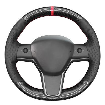 Hand-Stitched Suede Steering Wheel Cover Wrap