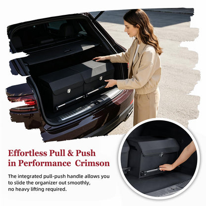 Leather SUV Trunk Organizer with Multi-Compartment Storage