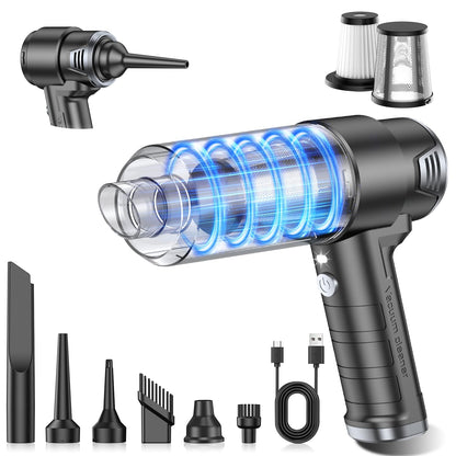 Handheld Car Vacuum & Air Duster for Interior Cleaning