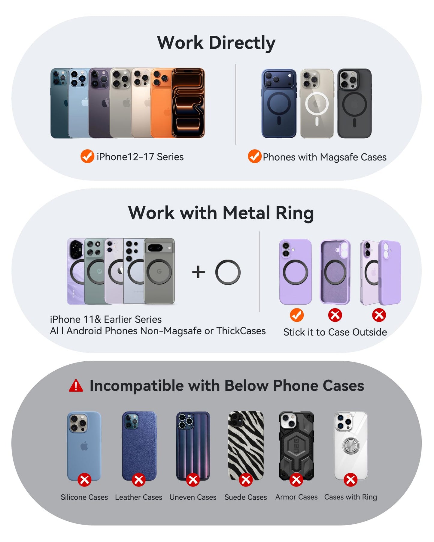 Magnetic Car Phone Mount with Strong Suction Base