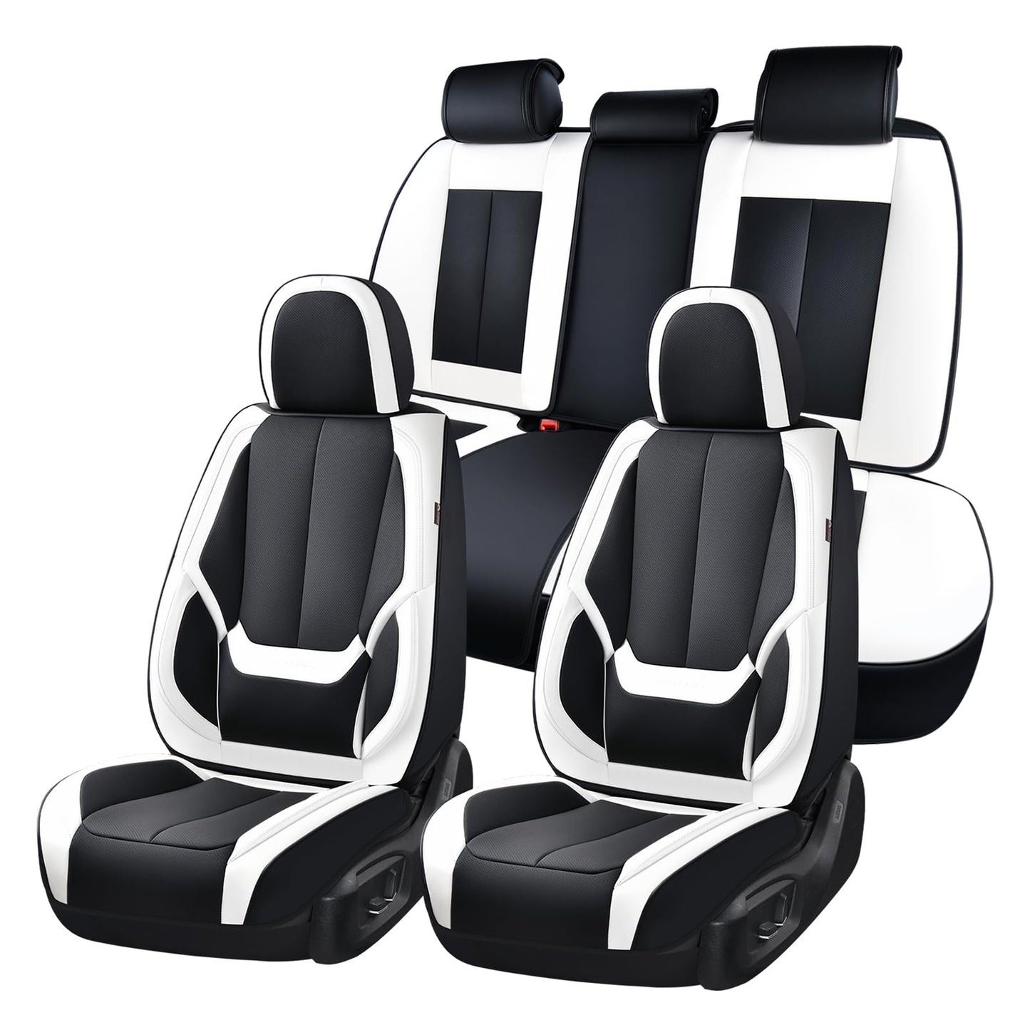 Coverado Car Seat Covers, Seat Covers for Cars, Waterproof Leather Auto Seat Protectors, Leather Car Seat Cushion, Car Interiors Accessories Universal Fit for Most Cars