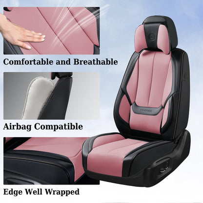Coverado Car Seat Covers, Seat Covers for Cars, Waterproof Leather Auto Seat Protectors, Leather Car Seat Cushion, Car Interiors Accessories Universal Fit for Most Cars