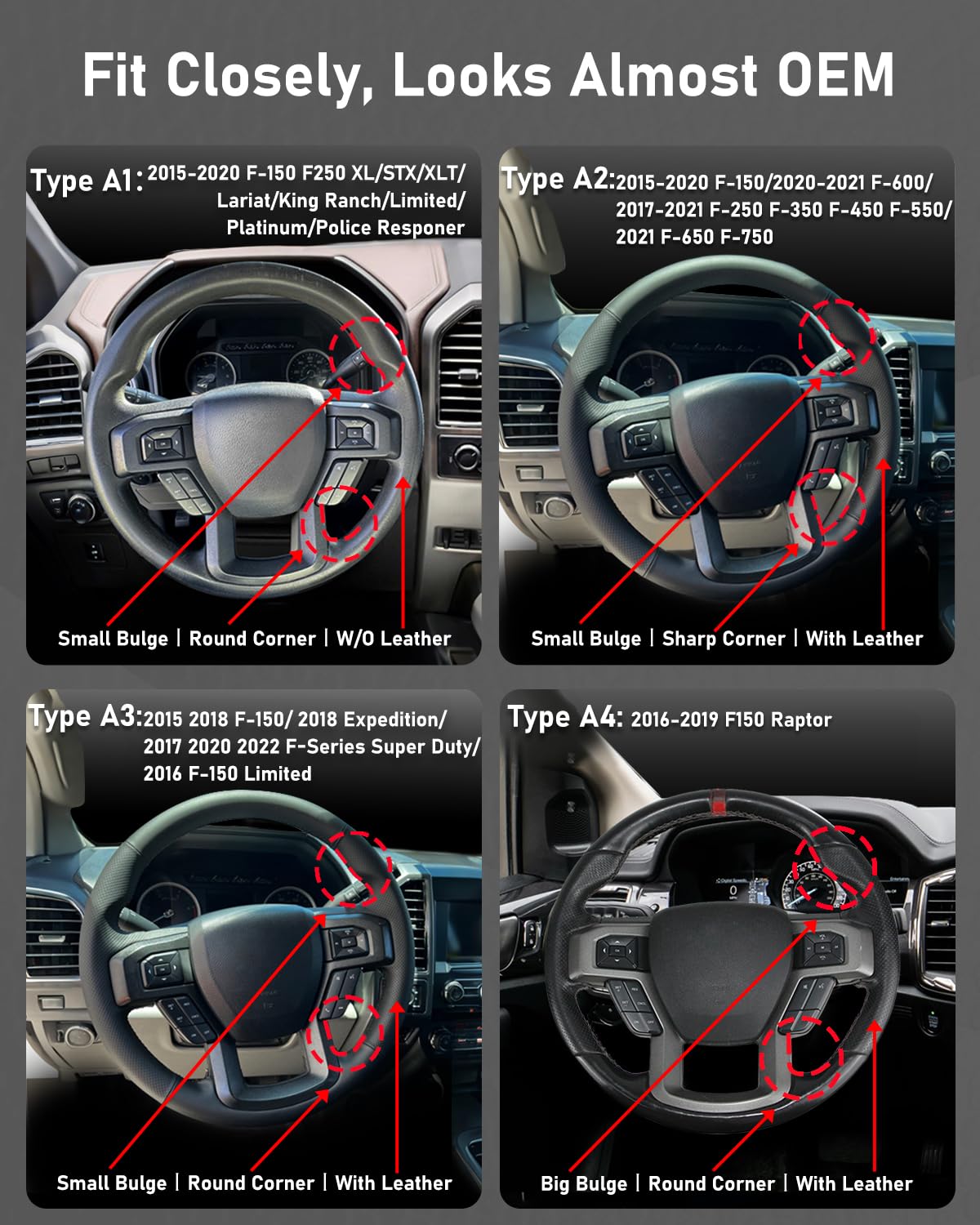 Lace-Up Leather Steering Wheel Cover with Custom Fit