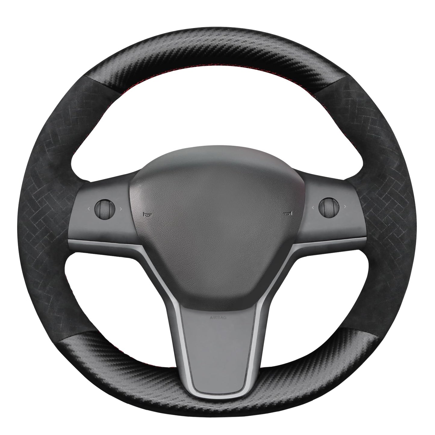 Hand-Stitched Suede Steering Wheel Cover Wrap