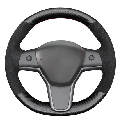 Hand-Stitched Suede Steering Wheel Cover Wrap