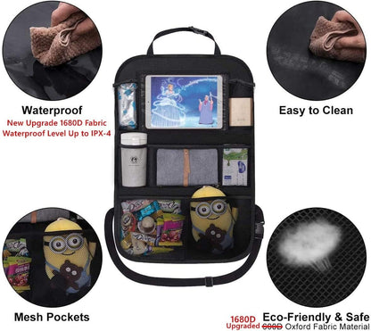 Backseat Car Organizer with Touchscreen Tablet Holder