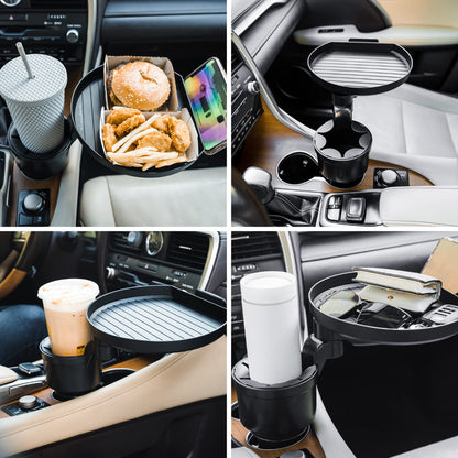 Car Cup Holder Tray with Multi-Purpose Table Design
