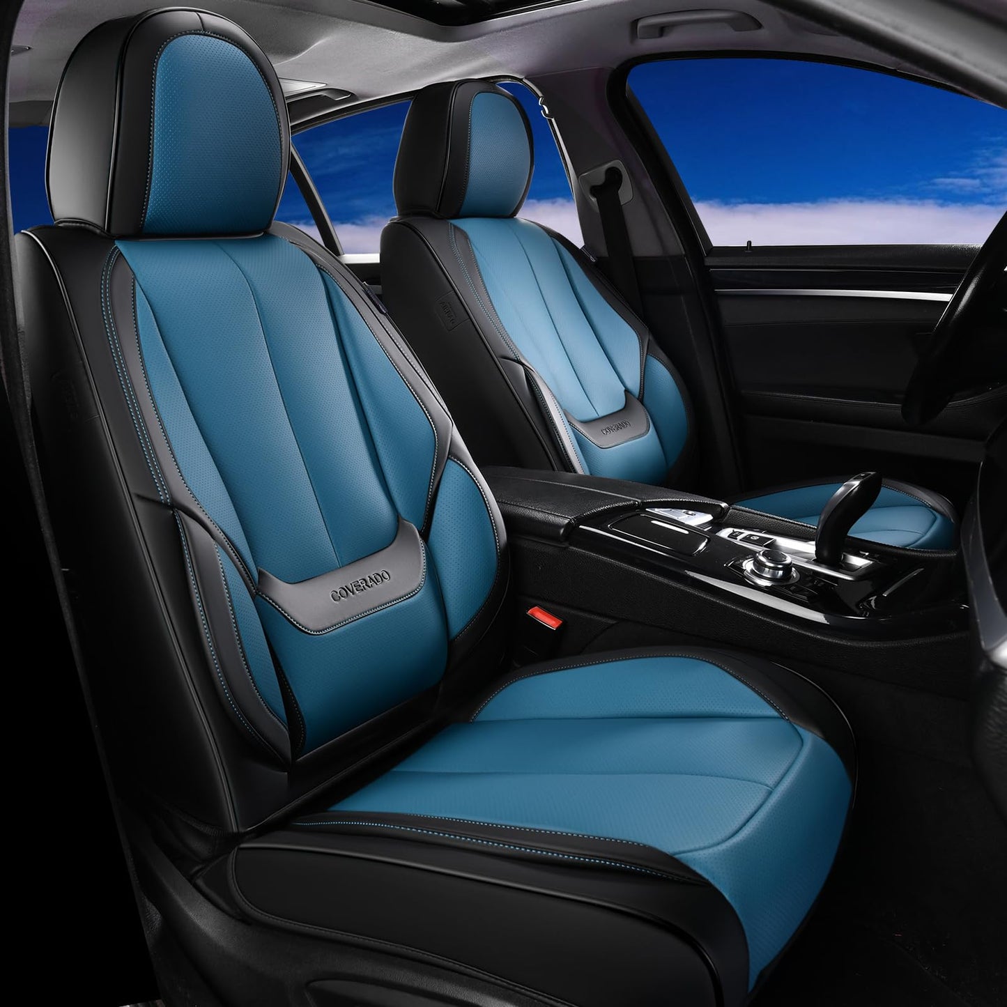 Coverado Car Seat Covers, Seat Covers for Cars, Waterproof Leather Auto Seat Protectors, Leather Car Seat Cushion, Car Interiors Accessories Universal Fit for Most Cars