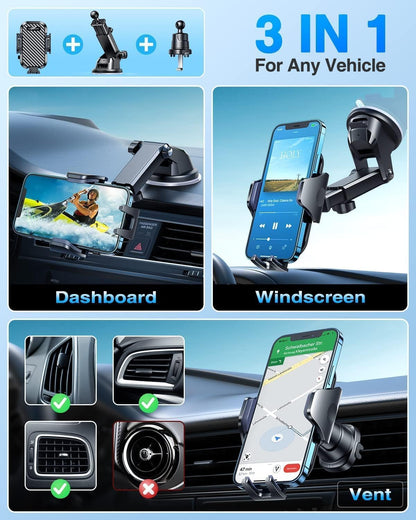 Adjustable Car Phone Holder for Dashboard & Windshield
