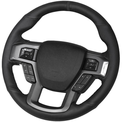 Lace-Up Leather Steering Wheel Cover with Custom Fit