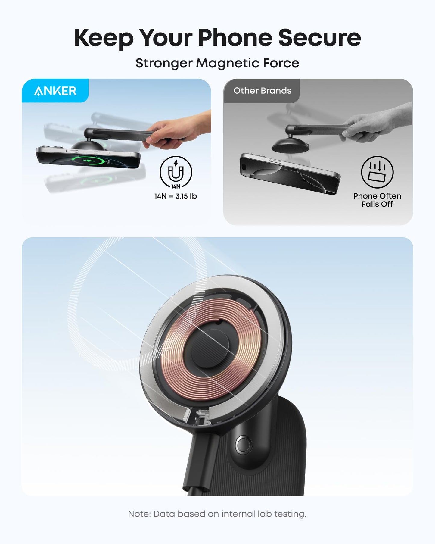 15W Magnetic Wireless Car Charger with Alloy Mount