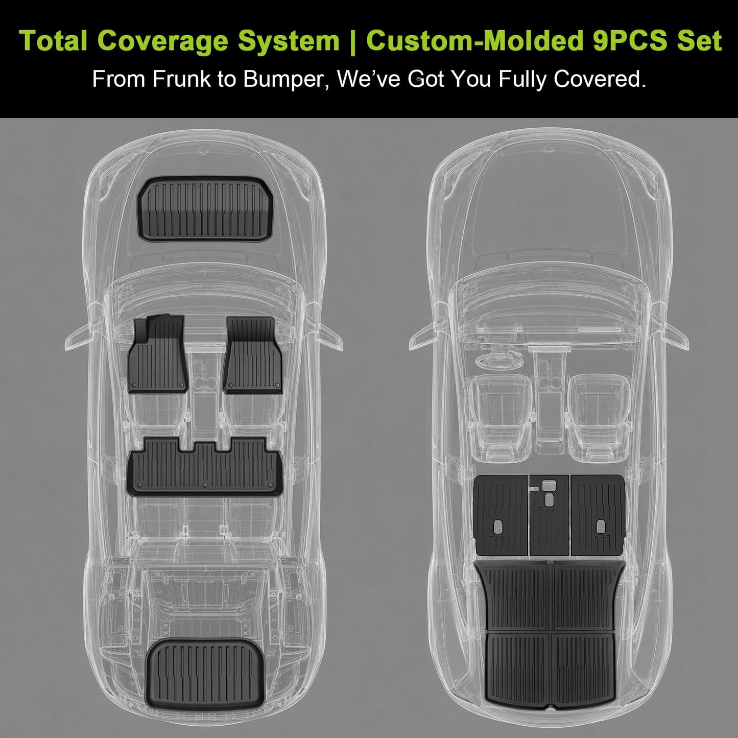All-Weather Floor Mats Full Set for Electric Vehicles