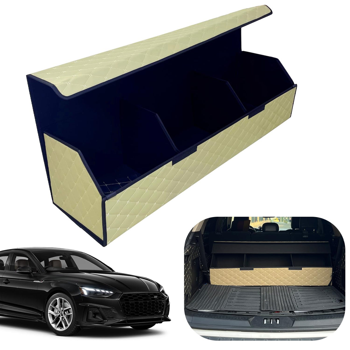 Leather Car Trunk Organizer with Large Storage Capacity