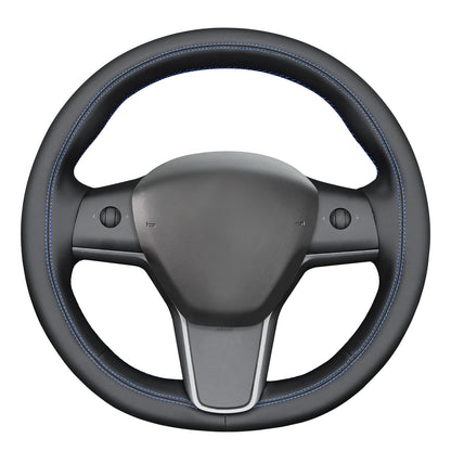 Hand-Stitched Suede Steering Wheel Cover Wrap