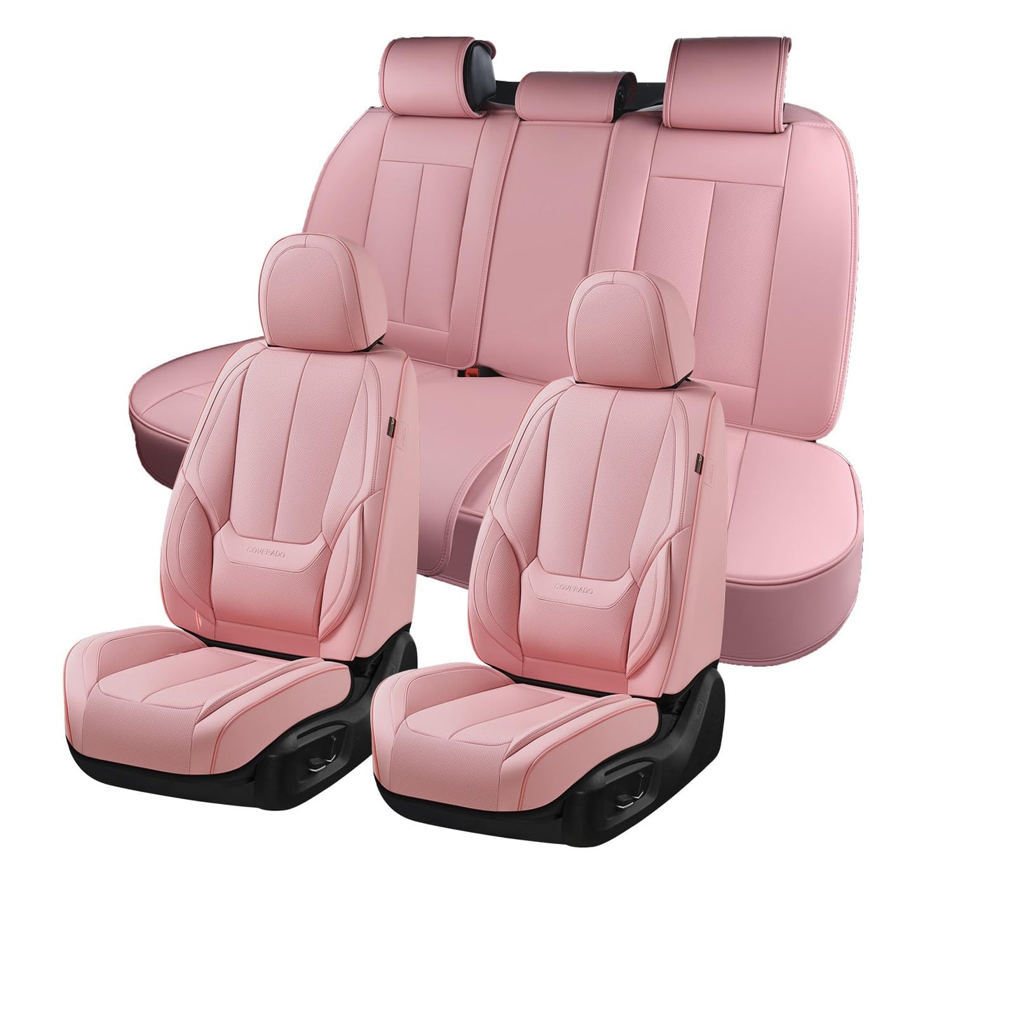 Coverado Car Seat Covers, Seat Covers for Cars, Waterproof Leather Auto Seat Protectors, Leather Car Seat Cushion, Car Interiors Accessories Universal Fit for Most Cars