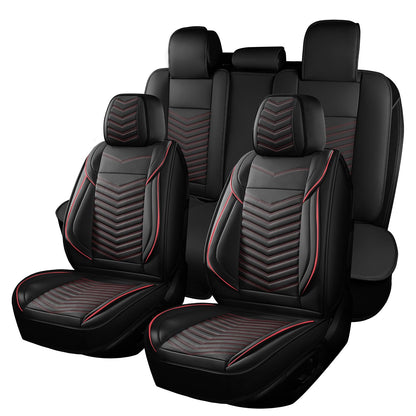 HChengkikz Nappa Leather Car Seat Covers Full Set, Waterproof Seat Cushion, Universal Automotive Seat Covers Fit for SUV Truck Pick-up Sedan