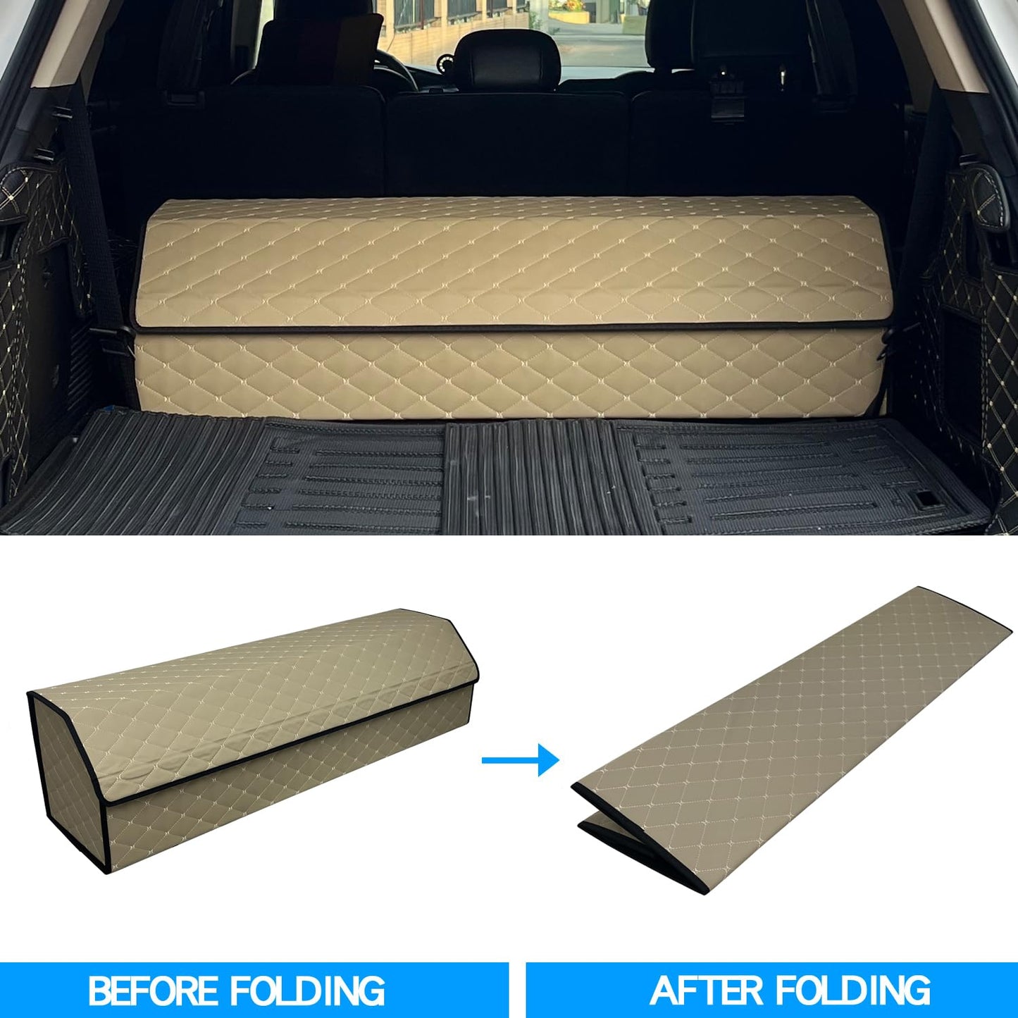Leather Car Trunk Organizer with Large Storage Capacity