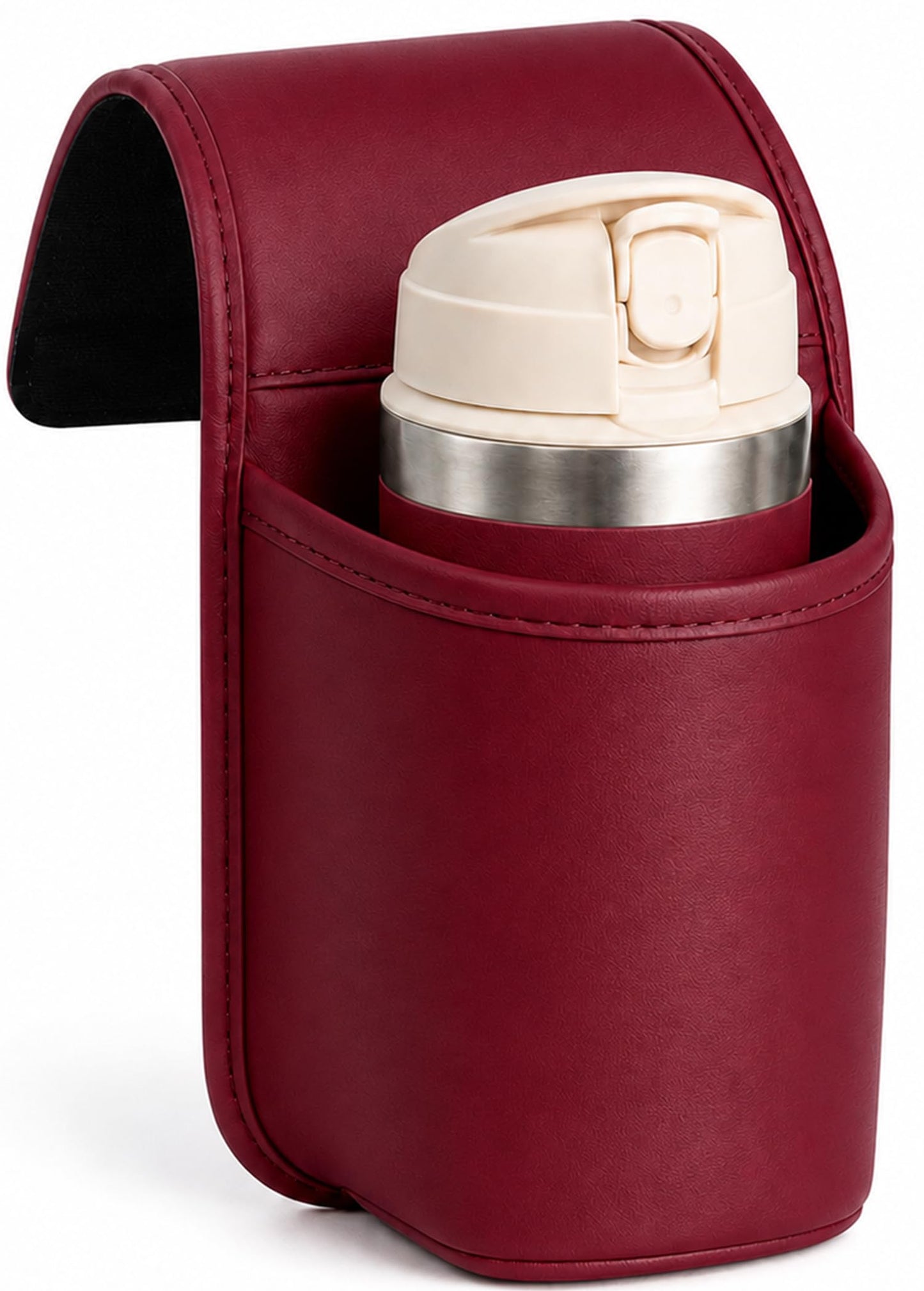 Leather Car Door Cup Holder with Phone Storage