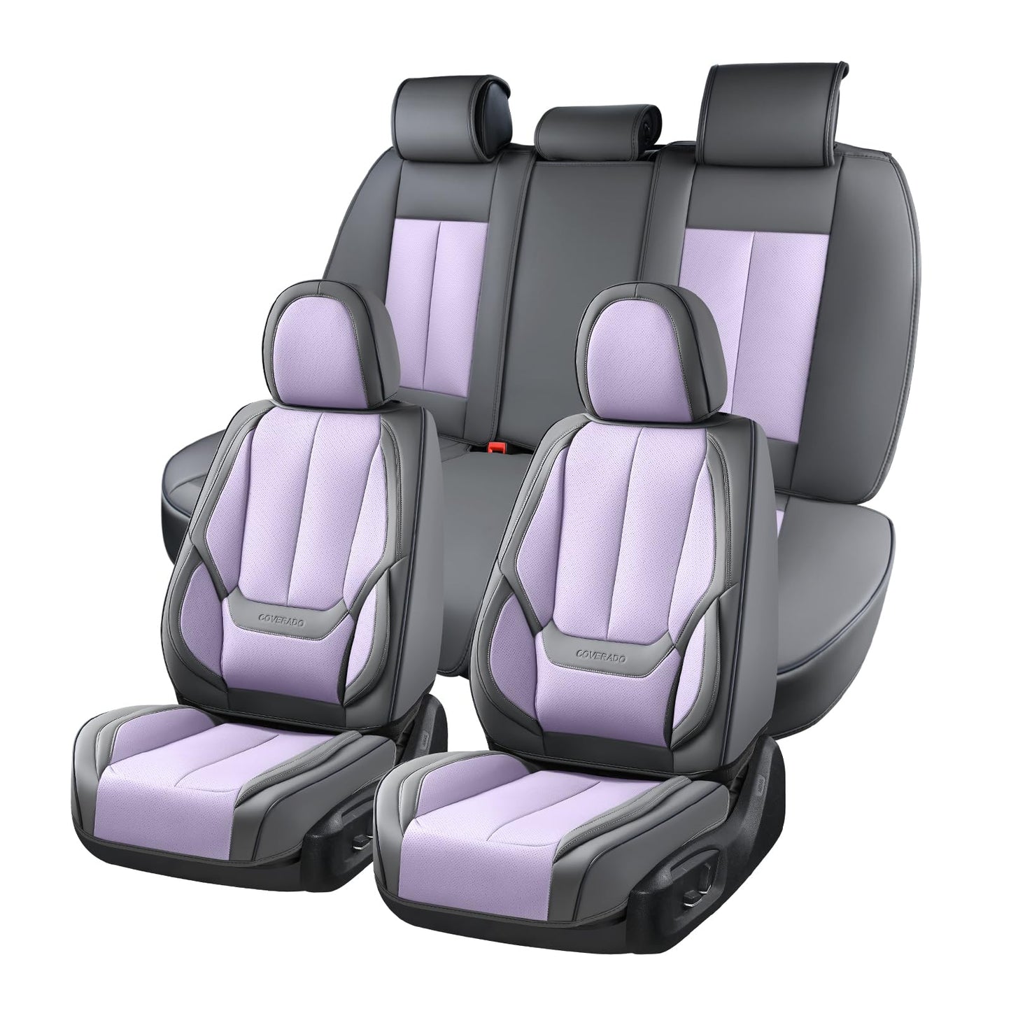 Coverado Car Seat Covers, Seat Covers for Cars, Waterproof Leather Auto Seat Protectors, Leather Car Seat Cushion, Car Interiors Accessories Universal Fit for Most Cars