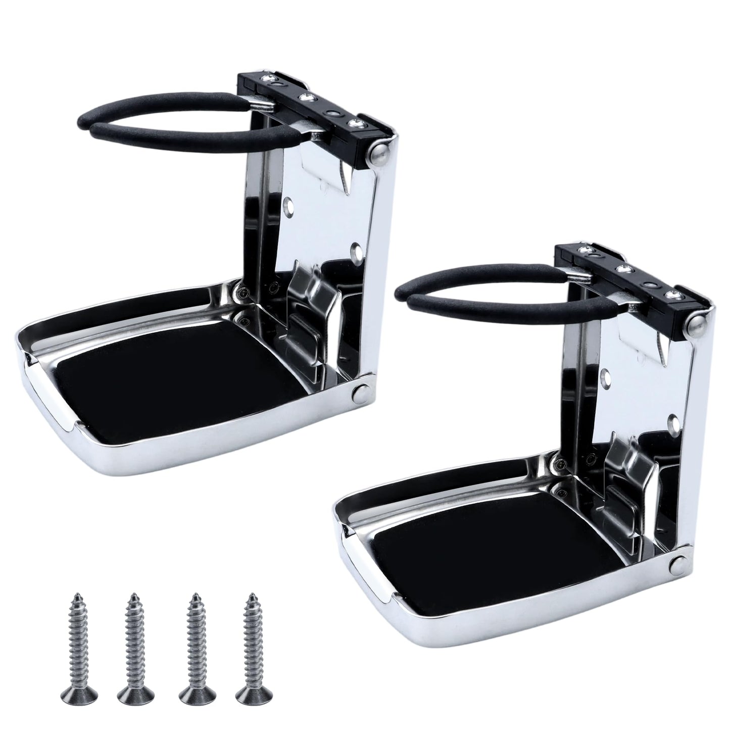 YANYUCB 304 Stainless Steel Adjustable Folding Cup Holder,Boat Drink Cup Holder,Folding Wall Car Desk Cup Holders for Trucks,RVs,Vans,Boats,Campers,Caravans
