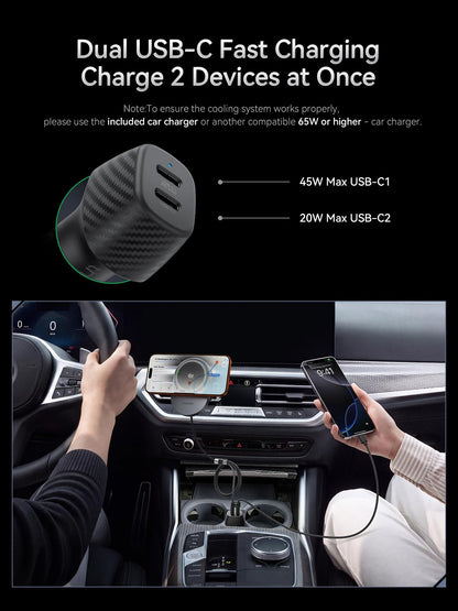Magnetic Car Phone Mount with Wireless Charging