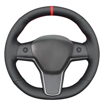 Hand-Stitched Suede Steering Wheel Cover Wrap