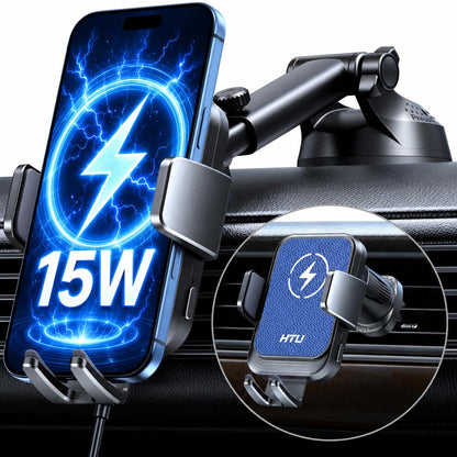 15W Fast Charging Auto-Clamping Wireless Car Mount