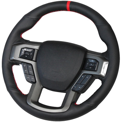 Lace-Up Leather Steering Wheel Cover with Custom Fit
