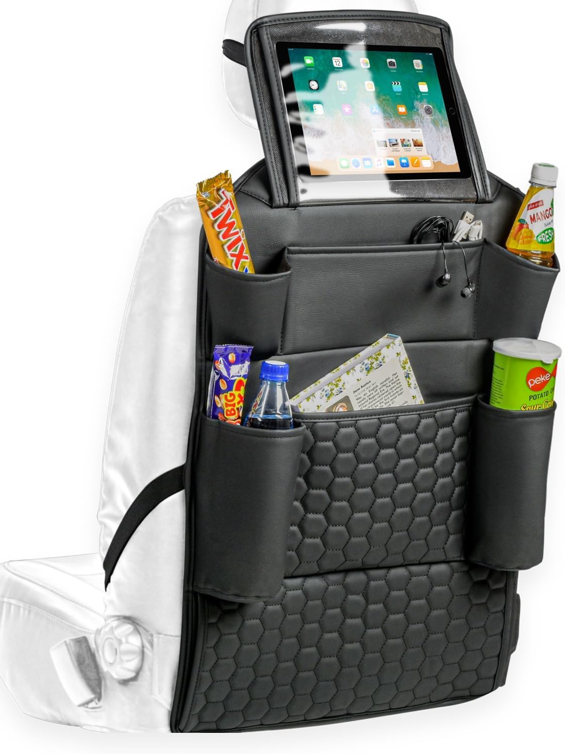 Owleys Back Seat Organizer for Kids with Tablet Holder and 8 Pockets