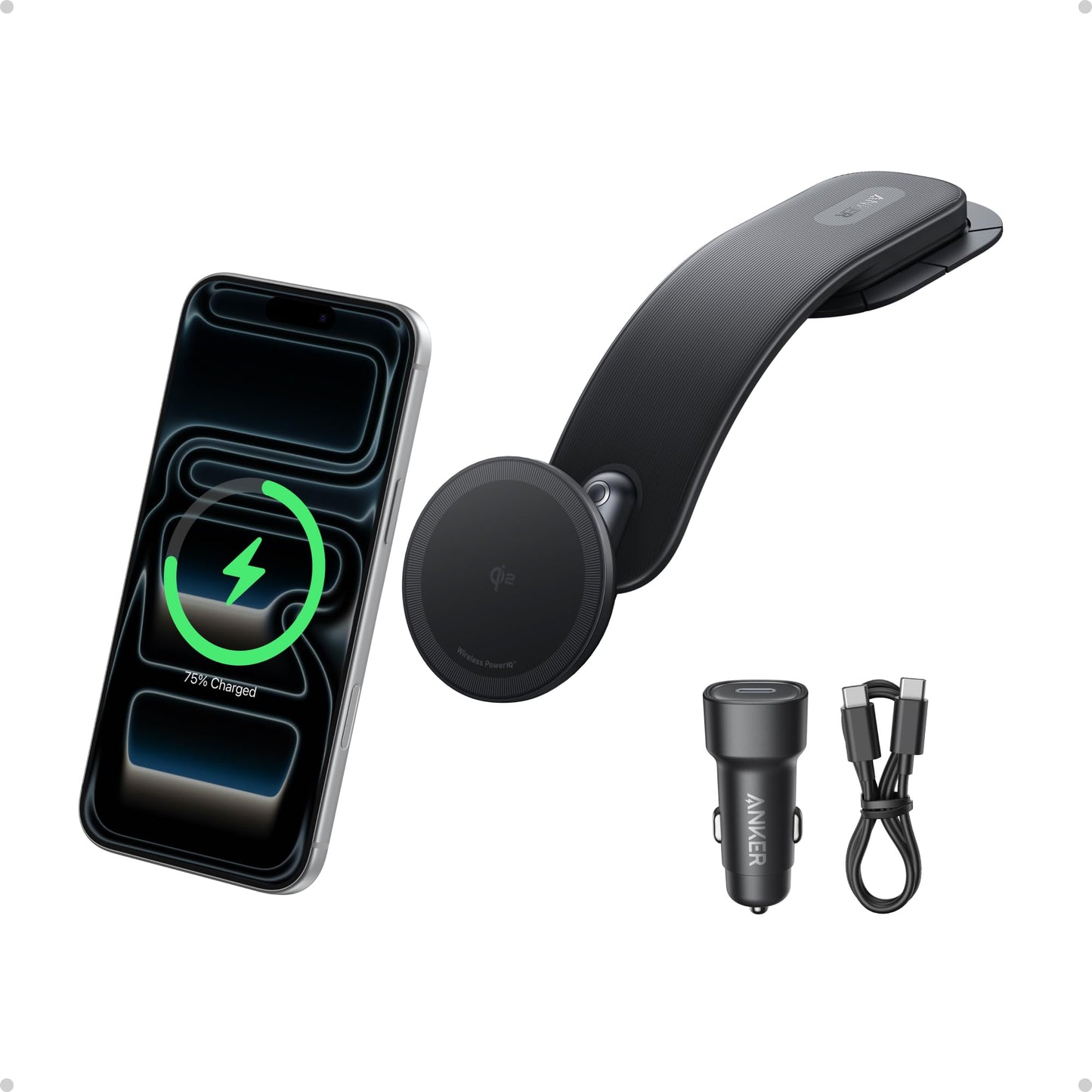 15W Magnetic Wireless Car Charger with Alloy Mount