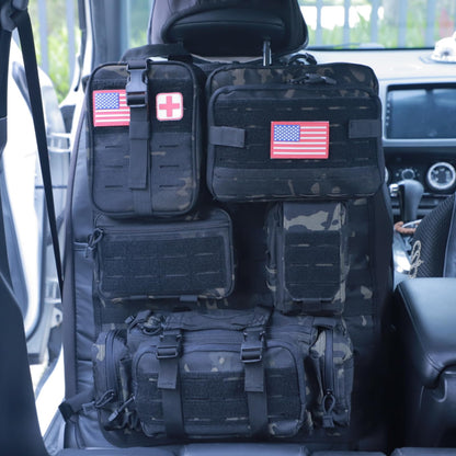Tactical Car Seat Back Organizer with 5 Detachable Pouches