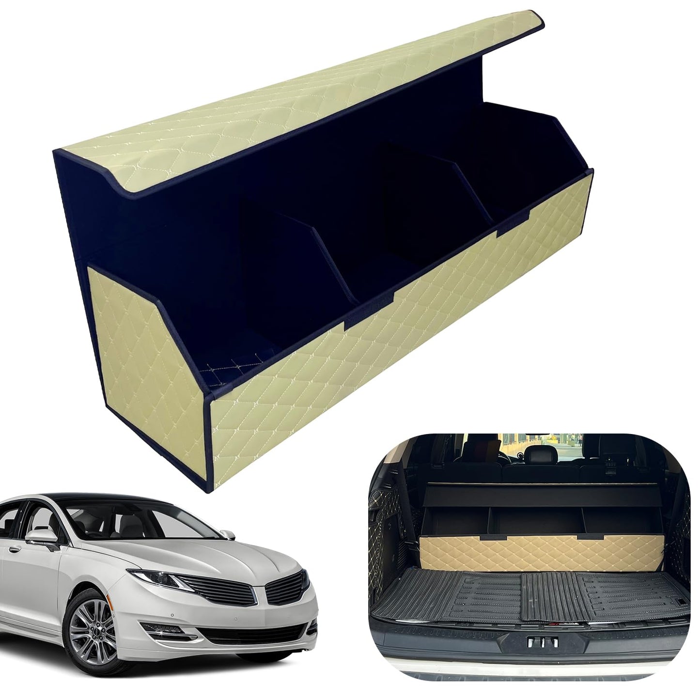 Leather Car Trunk Organizer with Large Storage Capacity