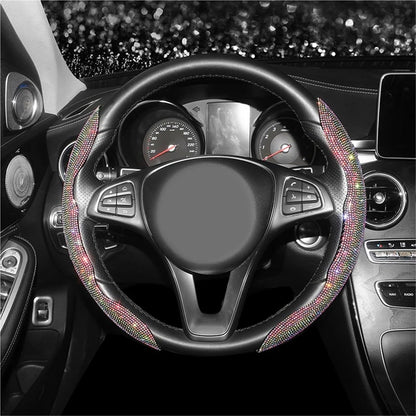 Pink Diamond Steering Wheel Cover with Anti-Slip Grip