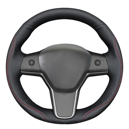 Hand-Stitched Suede Steering Wheel Cover Wrap