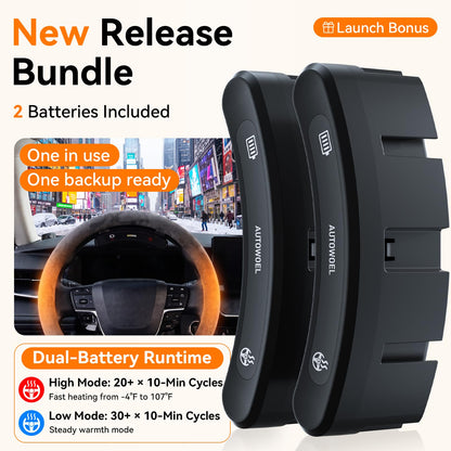 Cordless Heated Suede Steering Wheel Cover 14.5–15 Inch