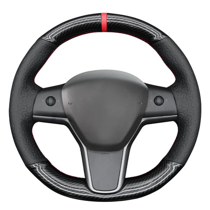 Hand-Stitched Suede Steering Wheel Cover Wrap