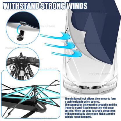 Fully Automatic Car Tent Umbrella – Remote Control Car Roof Top Canopy with Storage Box, Car Cover Tent Car Parasol Umbrella for Sedan & SUV, Heat-Blocking UV Protection