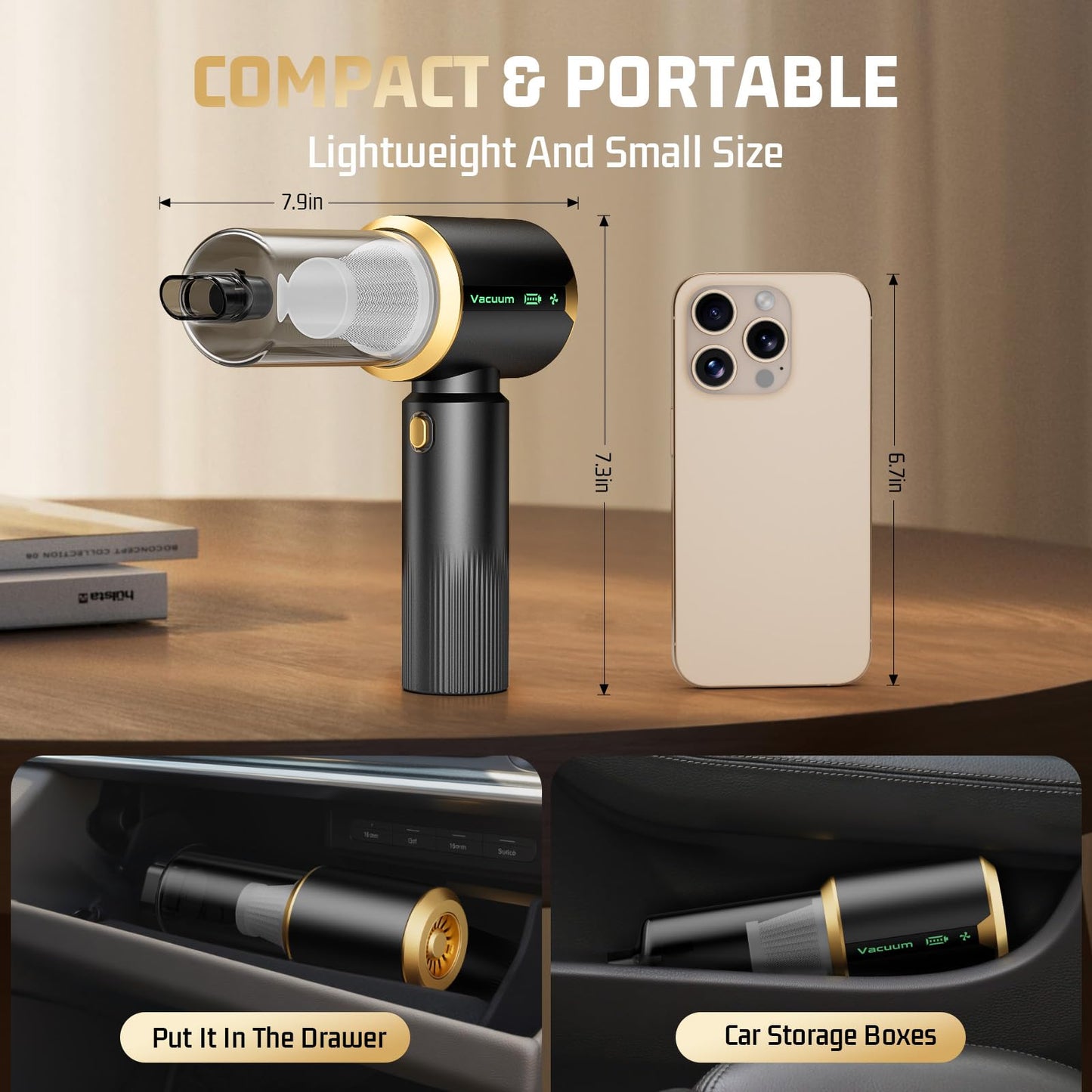 7-in-1 Cordless Car Vacuum with Powerful 16000Pa Suction
