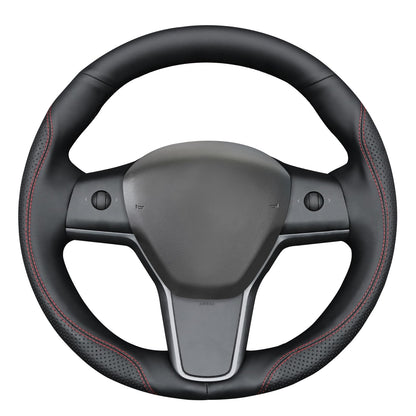Hand-Stitched Suede Steering Wheel Cover Wrap