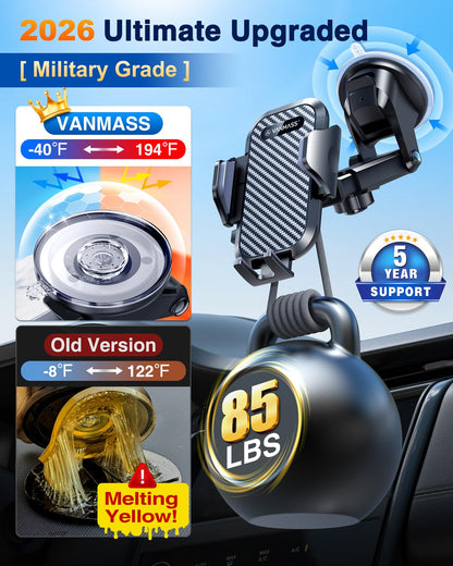 Adjustable Car Phone Holder for Dashboard & Windshield