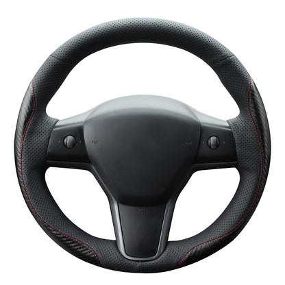 Hand-Stitched Suede Steering Wheel Cover Wrap