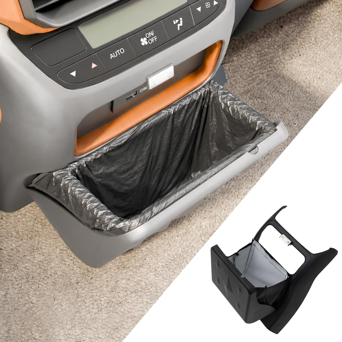 Compact Car Trash Can with Leakproof Interior Design