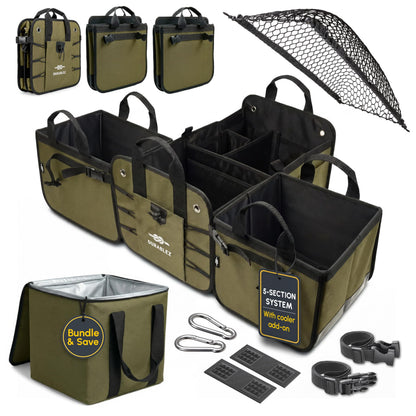 Durable Folding Trunk Organizer with Multi-Compartment Storage