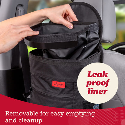 Leakproof Car Trash Can with Compact Hanging Design