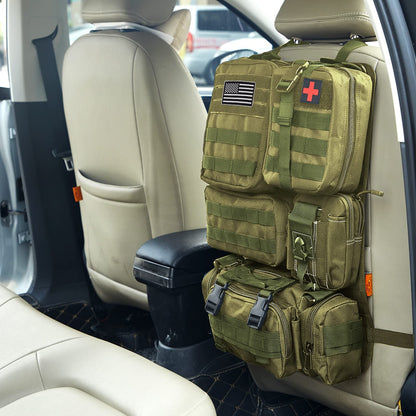 Tactical Car Seat Back Organizer with 5 Detachable Pouches