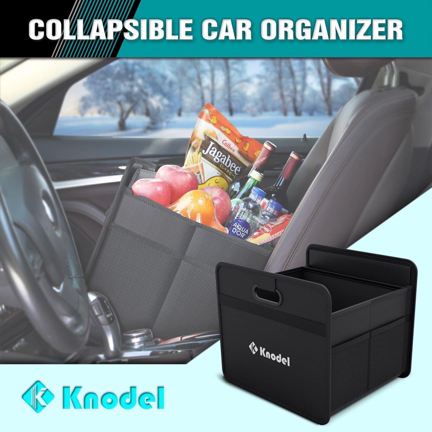 Foldable Car Trunk Organizer with Multi-Compartment Storage