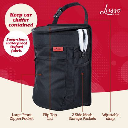 Leakproof Car Trash Can with Compact Hanging Design